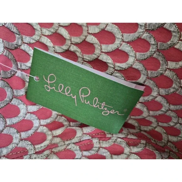 Lilly Pulitzer Josephina Strapless Dress Size 10 Coral Scallop Jacquard New - Picture 7 of 10